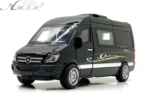 Машинка АвтоЕксперт Mercedes-Benz Sprinter Чорний двері світло звук 14 см  Т1788