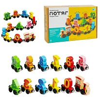 Игрушка Деревянная Паровозик Математический на магнитах  С61400