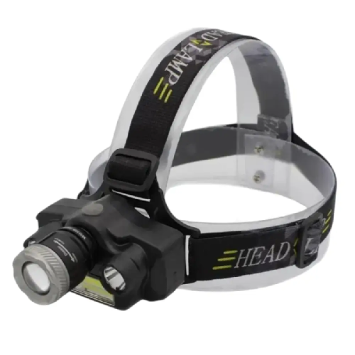 Фонарик аккумуляторный налобный на 18650 пластик  16492