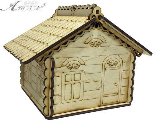 Будинок № 2 Скринька з відкидним дахом 14 х 13 х 14 см AS-4240, F-0104 Будинок № 2 Скринька з відкидним дахом 14 х 13 х 14 см AS-4240, F-0104