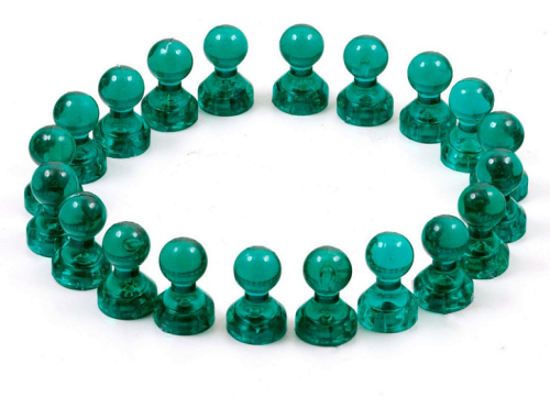 Магнит неодимимовый Пешка прозрачный для доски 16х11мм 1шт Зеленый  08011 фото 2