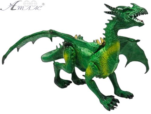 Іграшка Дракон фігурка Зелений з крилами 16см гума  10717