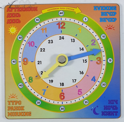 Годинник учбовий 14 х 14 см AS-7142 Годинник учбовий 14 х 14 см AS-7142