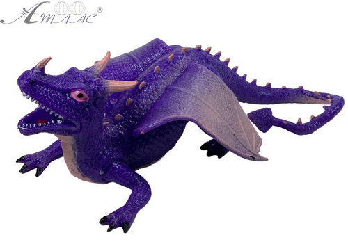 Іграшка Силіконова тягнучка Дракон великий Фіолетовий 22см  14604 фото 2