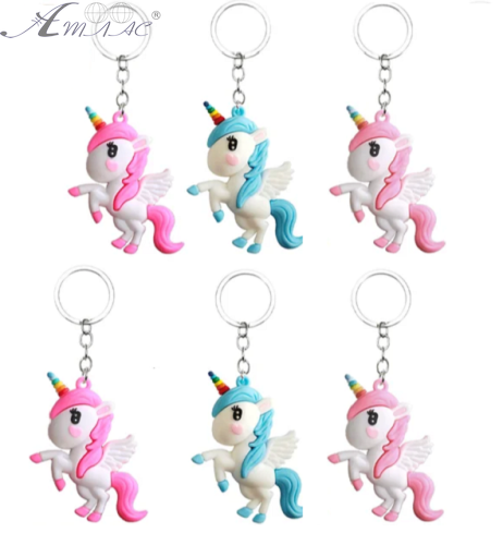 Брелок Єдиноріжка рожевий та блакитний 7 см гумовий  16400