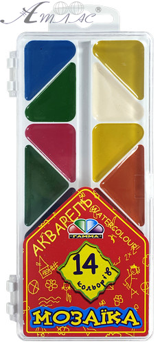 Акварель набор Гамма - Мозаика 14 цветом