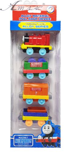 Игрушка Паровоз с 3я вагонами в коробке  760-5