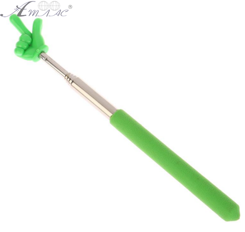 Телескопічна Пікмі указка з пальцем Зелена 21-68 см  08893