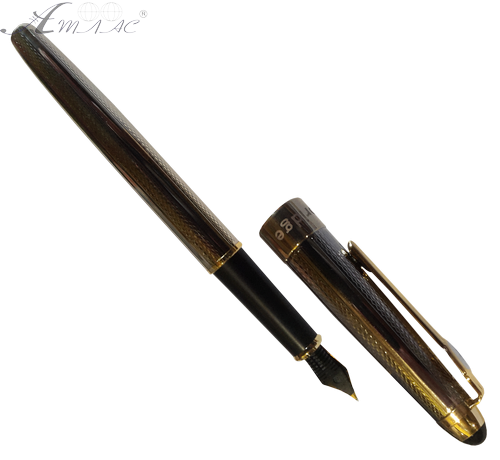 Ручка чернильная De Cambr FP165-2 стальная чешуя с золотыми вставками