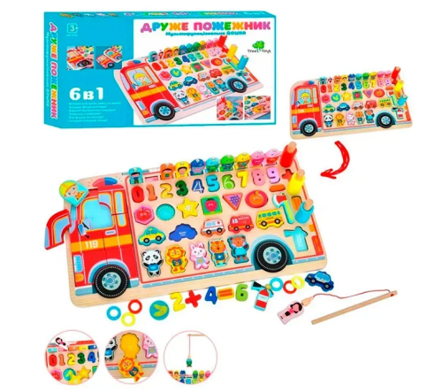 Игрушка Деревянная Друг Пожарник мульти доска  MD1960