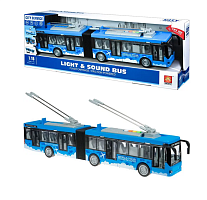 Игрушка Машинка City Service Троллейбус-Гармошка со светом, двери открываются, 43 см  915В
