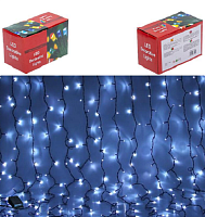 Гірлянда Електрична дощ 240 лампочок холодний білий чорний провід LED 9280-6