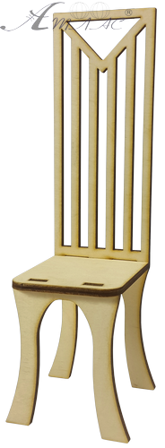Меблі для ляльок ростом 30 см - Стілець № 2 високий з фанери AS-4029