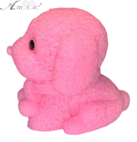 Игрушка Силиконовая собака Цветная розовая 6см  09608 фото 2