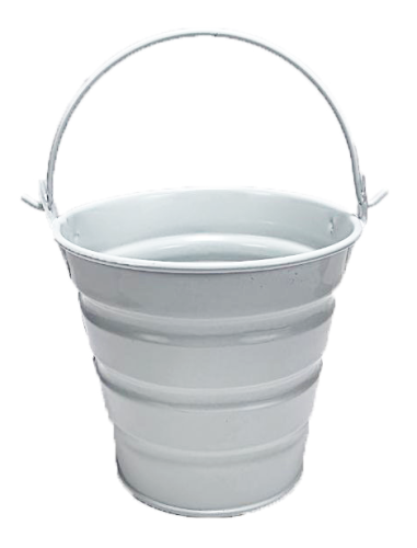 Ведерко Декоративное металл  9,5 х 9,5см Диз № 6 широк полосы Белое  13886