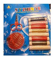 Набор для шитья Ниток 8 цветов с иголками + ножницы  01983