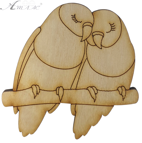 Фигурка фанерная - Птицы влюбленные AS-4702, В-0155 Фигурка фанерная - Птицы влюбленные AS-4702, В-0155