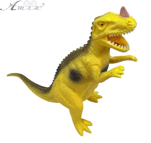 Игрушка силиконовая антистресс, Динозавр желтый с коричневой полосой 15см. 17258 Игрушка силиконовая антистресс, Динозавр желтый с коричневой полосой 15см. 17258