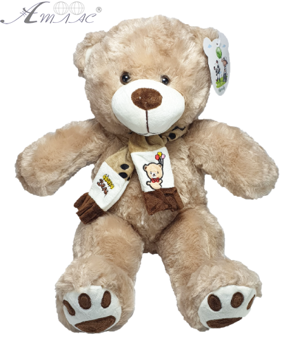 Іграшка М'яка Ведмедик з шарфом 30 см F-1031 Іграшка М'яка Ведмедик з шарфом 30 см F-1031