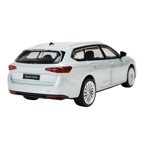 Машинка Автопром Skoda SuperB iV Серебристая электро свет звук 14см  68744 фото 2