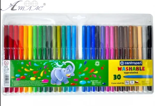 Фломастеры Centropen 30 цветов Washable 1,8 мм 7790 / 30 Фломастеры Centropen 30 цветов Washable 1,8 мм 7790 / 30