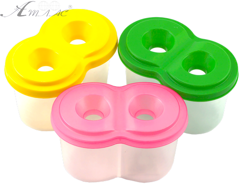 Стакан-непроливайка подвійний 12,8 х 7,6 х 7,6 см пластиковий AS-0024, К-3024 Стакан-непроливайка подвійний 12,8 х 7,6 х 7,6 см пластиковий AS-0024, К-3024