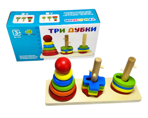 Игрушка Деревянная Пирамидка развивающая Три Дубка  MD1321 А фото 2