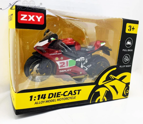 Мотоцикл Мотоексперт Die-Cast ZXY мікс метал інерція 11см  Н7788-1 фото 2