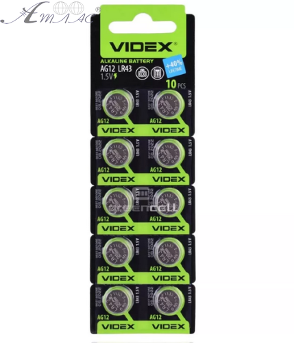 Батарейка таблетка G12, LR43 Videx 1,5V d=11.6*4.2мм 2021р!!! 13250 Батарейка таблетка G12, LR43 Videx 1,5V d=11.6*4.2мм 2021р!!! 13250