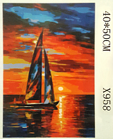 Картина по номерам 40 х 50 см x958 Яхта на закате