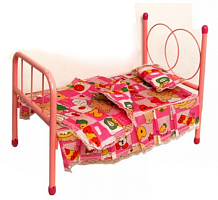 Игрушка Кроватка металлическая розовая Baby bed 5889