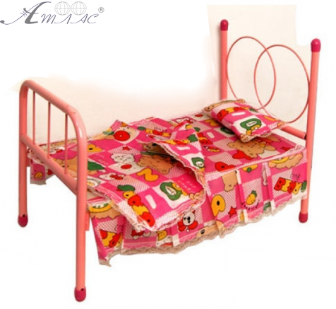 Игрушка Кроватка металлическая розовая Baby bed 5889