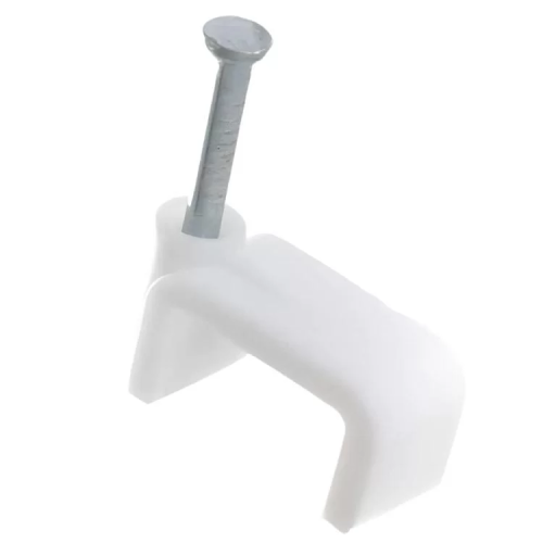 Скоба кабельная плоская  8мм Белая 100шт  11682