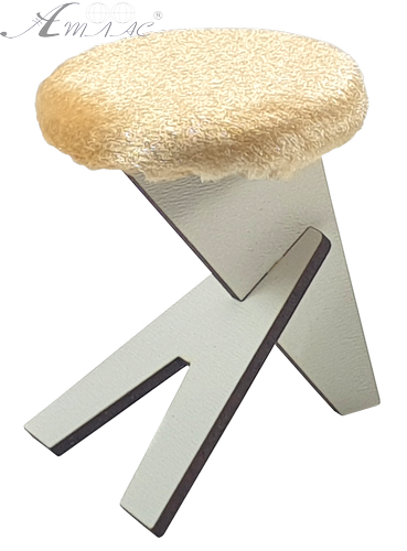 Меблі м'які для ляльок ростом 30 см - Табурет модерн бежевий з МДФ AS-7802