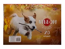 Альбом для рисования спираль Колорит Собачка 20 листов 120гр  АПР-20