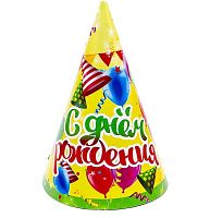Колпак детский именинный D- 11 см Микс    09731