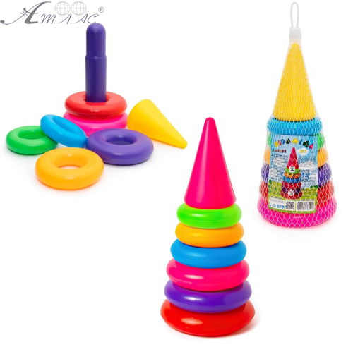 Игрушка Пирамида пластиковая 11 х 25 см Bamsic № 1 09182 Игрушка Пирамида пластиковая 11 х 25 см Bamsic № 1 09182