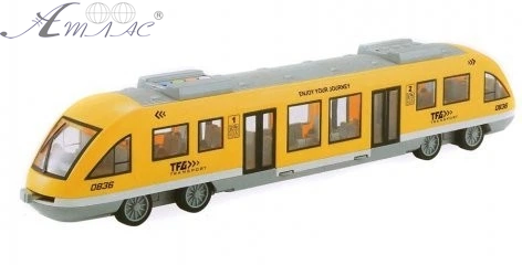 Іграшка Поїзд Експрес City Service Жовтий інерція світло звук 45см WY920B фото 2 Іграшка Поїзд Експрес City Service Жовтий інерція світло звук 45см WY920B фото 2