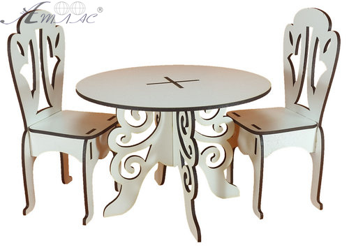 Меблі для ляльок ростом 30 см - Стіл круглий з МДФ AS-6007, М-2034 фото 2