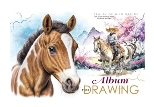 Альбом для рисования А4 40 листов скоба МД Конь  24135