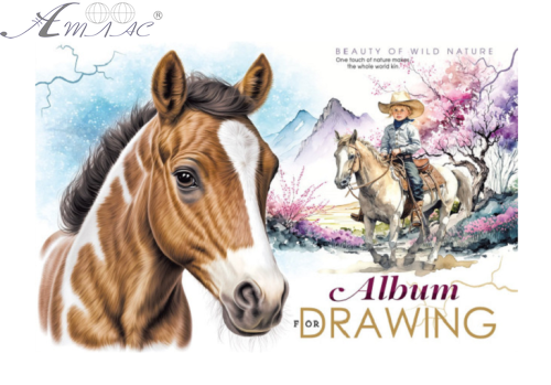Альбом для малювання А4 40 листів скоба МД Кінь  24135