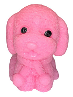 Іграшка Силіконова собака Кольорова рожева 6см 09608