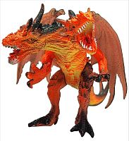 Игрушка Дракон фигурка Двухголовый стоит 16см резина  11001