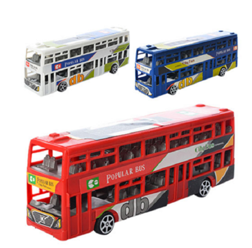 Игрушка Автобус двухэтажный пластиковый 17 см в кульке  899-70