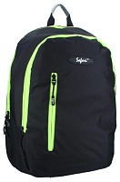 Рюкзак Safari чорний з салатовими блискавками SDW 97011