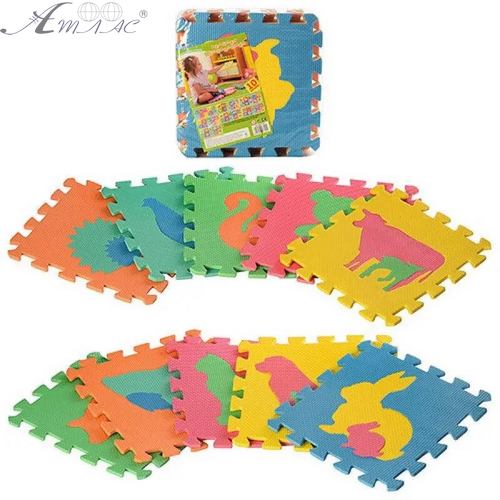 Іграшка Килимок Пазли м'який тварини 10 шт - 29 х 29см  2738