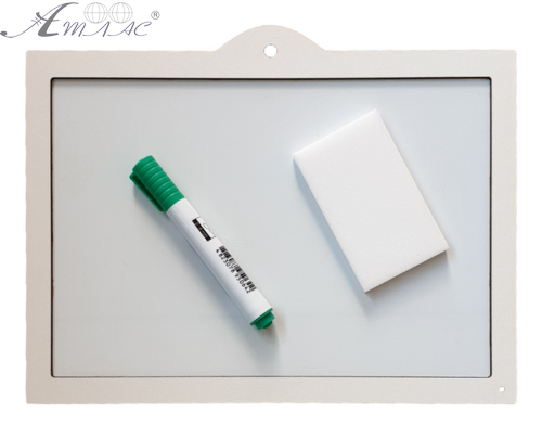 Доска Магнитная сухостираемая с рамкой из МДФ 41х33см горизонт  AS-7022