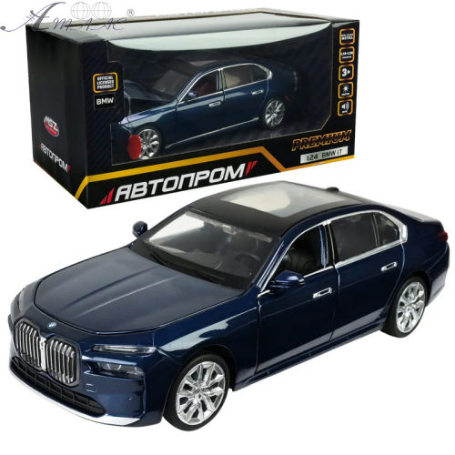 Машинка Автопром BMW i7 Синя електро світло звук 21см  06394