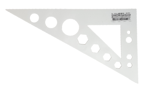 Треугольник 22 см большой с транспортиром, супер-белый  AS-0613 фото 3