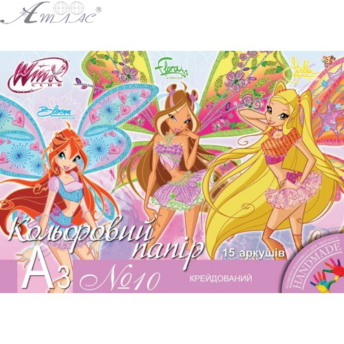 Бумага цветная, набор 1В № 10 мелованный, 2 дизайна А3, 15 л 950531 фото 2